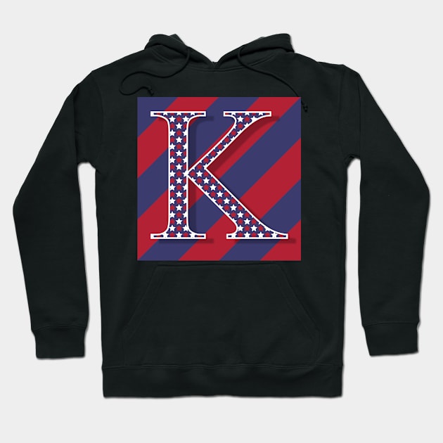 Old Glory Letter K Hoodie by ArtticArlo